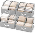 Closet Organizers Storage, Large Collapsible Bin 4pc, Light Gray by HomeluxTheory