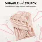 HOUSE DAY Premium Velvet Hangers 100 Pack Light Pink, Non-Slip Flocked Felt Hangers, Sturdy Clothes Hanger with 360° Rotatable Hook, Heavy Duty Durable Slim Coat Hanger for Closet Space Saving - Image 3