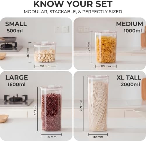 Airtight Food Storage Containers, 4-Pcs BPA-Free Kitchen Organizer - Image 5
