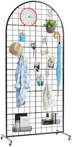 Aseem Metal Grid Wall Panels Display Stand Black Movable 2.6x5.8FT, 1PCS by Aseem