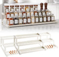 Expandable Spice Rack Organizer for Cabinet, Supports 17.6 lbs Per Tier by Holismo