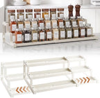 Expandable Spice Rack Organizer for Cabinet, Supports 17.6 lbs Per Tier by Holismo