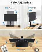 HUANUO Monitor Stand, Freestanding VESA Mount for 13 to 34 Inch Screens, Holds up to 44lbs, 5 Height Options, Swivel Desk Stand Riser With 360 Rotation, VESA 75x75mm/100x100mm - Image 3