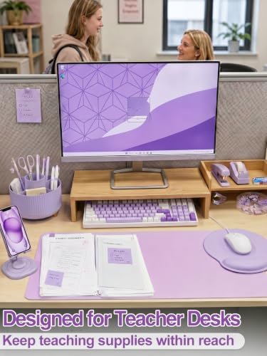 76Pcs Purple Desk Accessories Set, Office School Supplies for Women Girls - Image 6