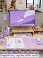 76Pcs Purple Desk Accessories Set, Office School Supplies for Women Girls - Image 6