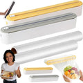 Magnetic Wrap Dispenser with Cutter for Fridge, Refillable Magnetic Plastic Wrap Dispenser with Slide Cutter, Magnetic Aluminum Foil Dispenser, for Worktops & Cabinets (yellow+gray, Magnetic) by Unknown