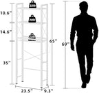 Kalrin Over The Toilet Storage with X Shape Side Guardrail, 3-Tier Over Toilet Storage Rack with Drain Basket, Freestanding Bathroom Organizer for Balcony Laundry, Pure White - Image 2