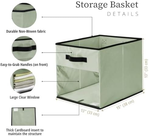 DECOMOMO Storage Bins, Cube Storage Bin with Window - Image 3
