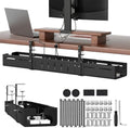 Under Desk Cable Management Tray, Expandable 25.2"–38.6" Cable Tray,Black by SUREUP9
