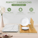 Sofort Bamboo Dish Drying Rack with Absorbent Stone Dish Drying Mat - Image 5