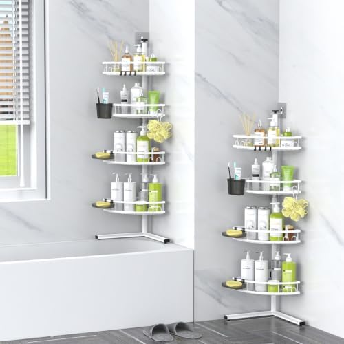 Standing Shower Caddy Corner - 4-Tier Rustproof Bathroom Shower Stand Shelf - Image 7
