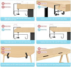 No Drill Under Desk Cable Management Tray,30" Felt Cord Organizer for Table - Image 6