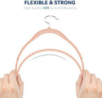 Premium Velvet Hangers 60 Pack, Non Slip Clothes Felt Hanger Heavy Duty for Coat, Premium Slim Space Saving Suit Hangers for Closet Organizer, 360° Rotating Silver Hook - Image 7