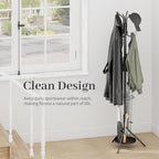 Kitsanery Coat Rack Freestanding,Metal Coat Tree with Umbrella Holder,Hat and Coat Rack Stand for Entryway, Hallway, Living Room, Bedroom (Black) - Image 4