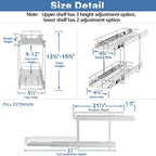 2 Tier Individual Pull Out Cabinet Organizer 5½" W x 21½" D, Heavy Duty Cabinet Pull Out Shelves, Slide Out Drawers Organization for Kitchen Cabinets Bathroom - Image 3