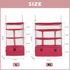 Surblue Hanging 3-Shelf Closet Organizer Pocket Collapsible Washable Oxford Fabric with 2 Hooks (XL 17.71 * 11.81 * 20in, Rose) - Image 5