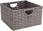 Seville Classics Premium Handwoven Portable Laundry Bin Basket with Carrying Handles, Household Storage for Clothes, Linens, Sheets, Gray, Rectangular (2-Pack) - Image 7
