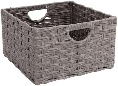 Seville Classics Premium Handwoven Portable Laundry Bin Basket with Carrying Handles, Household Storage for Clothes, Linens, Sheets, Gray, Rectangular (2-Pack) - Image 7