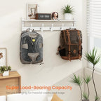 Homode Coat Rack with Wall Shelf, 29" Wooden Hanging Coat Hanger, White - Image 6