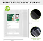 Bonsenkitchen Precut Vacuum Sealer Bags 200 Quart 8" x 12", BPA Free - Image 2