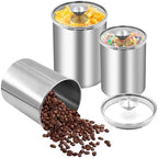 ENLOY 3-Piece Stainless Steel Food Storage Canister Set with Clear Lid by ENLOY