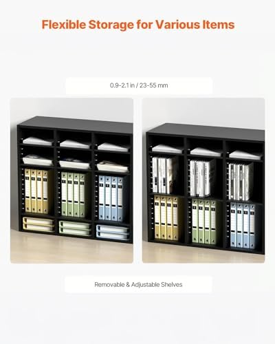 VEVOR Wood Literature Organizer, 36 Compartments, Mailboxes Slot with Removable Shelves, File Sorter for Office, Home, Classroom, or Mailrooms Organization, Black - Image 5