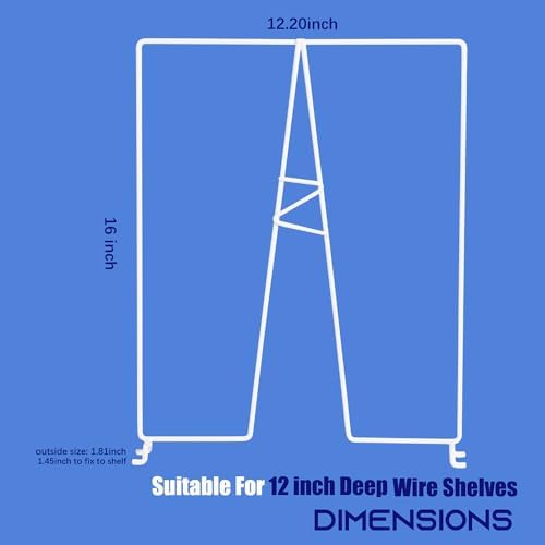 Wire Shelf Dividers, White, 12" Deep, 16" Height, 4 Pack - Image 2