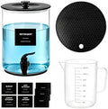 Glass Laundry Detergent Dispenser, 1 Gallon Large Liquid Soap Jar-1 Black by Unknown
