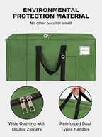 HOMESURE Supports 200lbs Heavy Duty Moving Bags - Strong Zipper & Wrap-Around Handles - Water-Resistant Storage Totes, Durable Alternative to Moving Boxes - 8 Pack - Olive Green - Image 7
