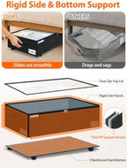 punemi 10" Tall 75L Under Bed Storage Bins with Wheels, Rolling Storage Bin - Image 3