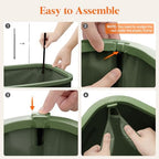 Lifewit 85L Large Laundry Hamper with Lid, Removable Inner Bag, Green - Image 3