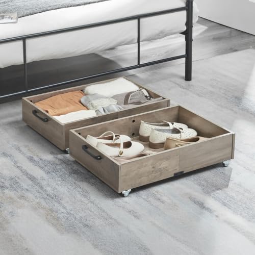 TIOPGHAD 2-Pack Under Bed Storage Drawers with Wheels, Brownish-Gray by TIOPGHAD