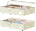 EE-RoomWorld Under Bed Storage with Wheels, No Assemble Required 5.5 inches height beige under bed storage bins,Low Profile Rolling Underbed Shoe Storage containers，dorm underbed storage drawers by EASIERLIFEENJOYWORLDBEAUTY