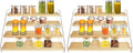 VAEHOLD Spice Rack Organizer for Cabinet & Countertop - Seasoning Organizer Spice Shelf - Space Saving Wooden Display Risers Shelf Showcase Fixtures Jewelry (4 Tier) (Pack of 2) by VAEHOLD