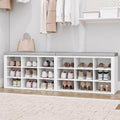 Hzuaneri Shoe Storage Bench with Cushion, Storage Bench with 18 Cubbies by Hzuaneri