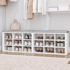 Hzuaneri Shoe Storage Bench with Cushion, Storage Bench with 18 Cubbies by Hzuaneri