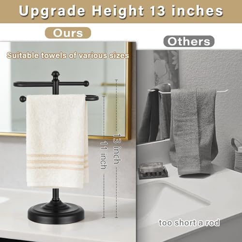 Hand Towel Holder Stand for Bathroom Countertop,S-Shape Bar,Black - Image 2