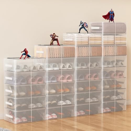 3 Pack Clear Shoe Closet Organizer for Boots Sneaker, 15.8" x 11.8" x 6" - Image 2