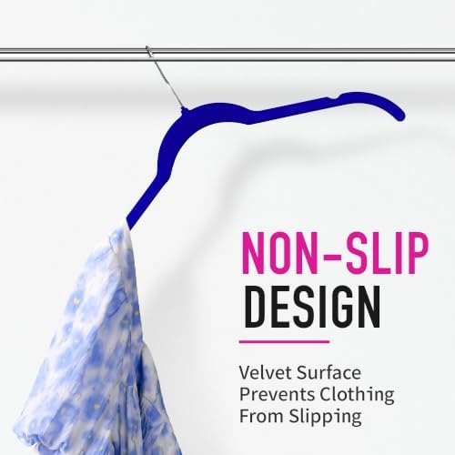 Velvet Hangers 30 Pack, Non-Slip Slim Felt Clothes Hangers, Navy Blue - Image 6