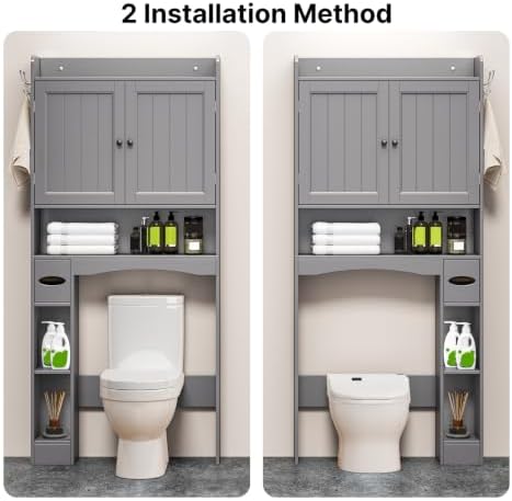Ahomly Over The Toilet Storage Cabinet, 29.9" W, Espresso - Image 6