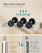 SONGMICS Clothes Drying Rack, Wall-Mounted, Foldable, with Storage Shelf - Image 4