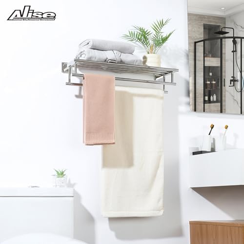 Alise Double Towel Rack for Bathroom Wall Mounted 24 Inch,Polished Chrome - Image 4