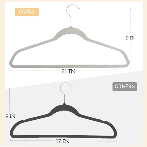 Urby Extra Wide Hangers for Plus Size Clothes, 21 Inch, Velvet, 24pk - Image 3