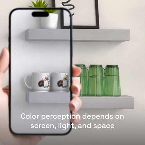 Solid Wood Floating Shelves for Wall 24 inch Grey, Wooden Bathroom Shelf - Image 7