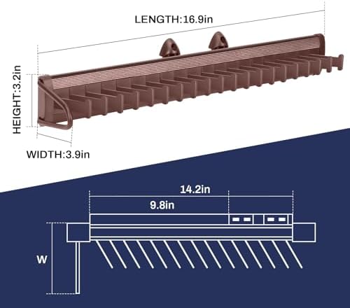 Sliding Tie Rack Hanger for Closet, 20 Tie Pull Out Belt Rack Organizer - Image 6