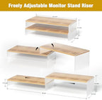 YGYQZ Adjustable Monitor Stand Riser, 9.4" ×19.3" Dual Monitor Desk Stand - Image 2