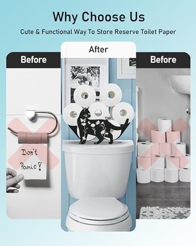 Cat Toilet Paper Holder Stand, Decorative Toilet Paper Storage - Image 4