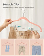 SONGMICS 30-Pack Pants Hangers, Velvet Hangers with Adjustable Clips - Image 3