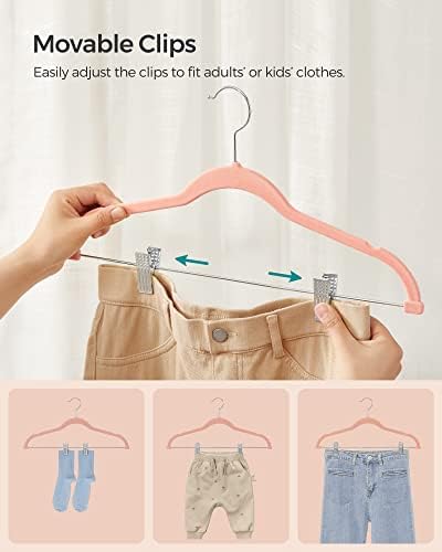 SONGMICS 30-Pack Pants Hangers, Velvet Hangers with Adjustable Clips - Image 3
