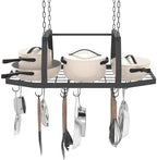 Hexagon Ceiling Pot Rack Hanging Pan Rack Hanging with 15 Hooks - Image 2